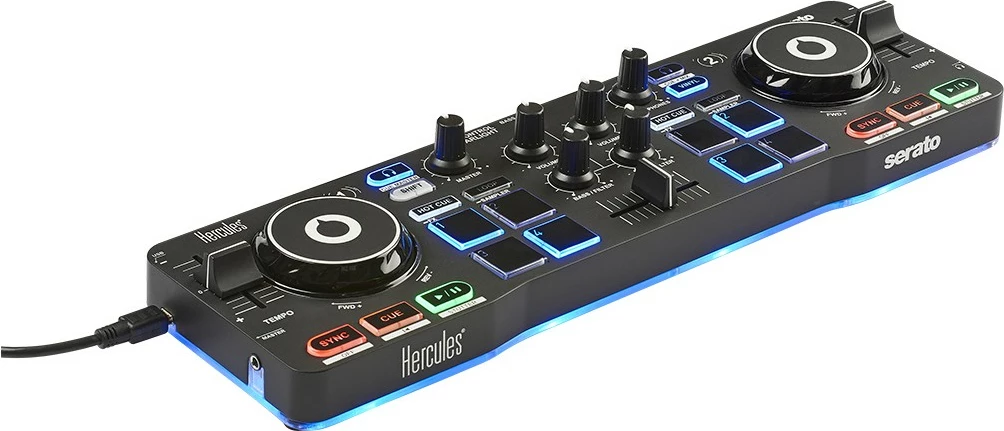 Kompakten DJ kontroler Hercules DJ Control Starlight, LED, črn