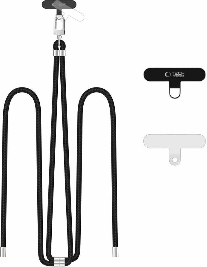 Crossbody trak za pametni telefon, črn, z 2 adapterjema Tech-Protect C7S
