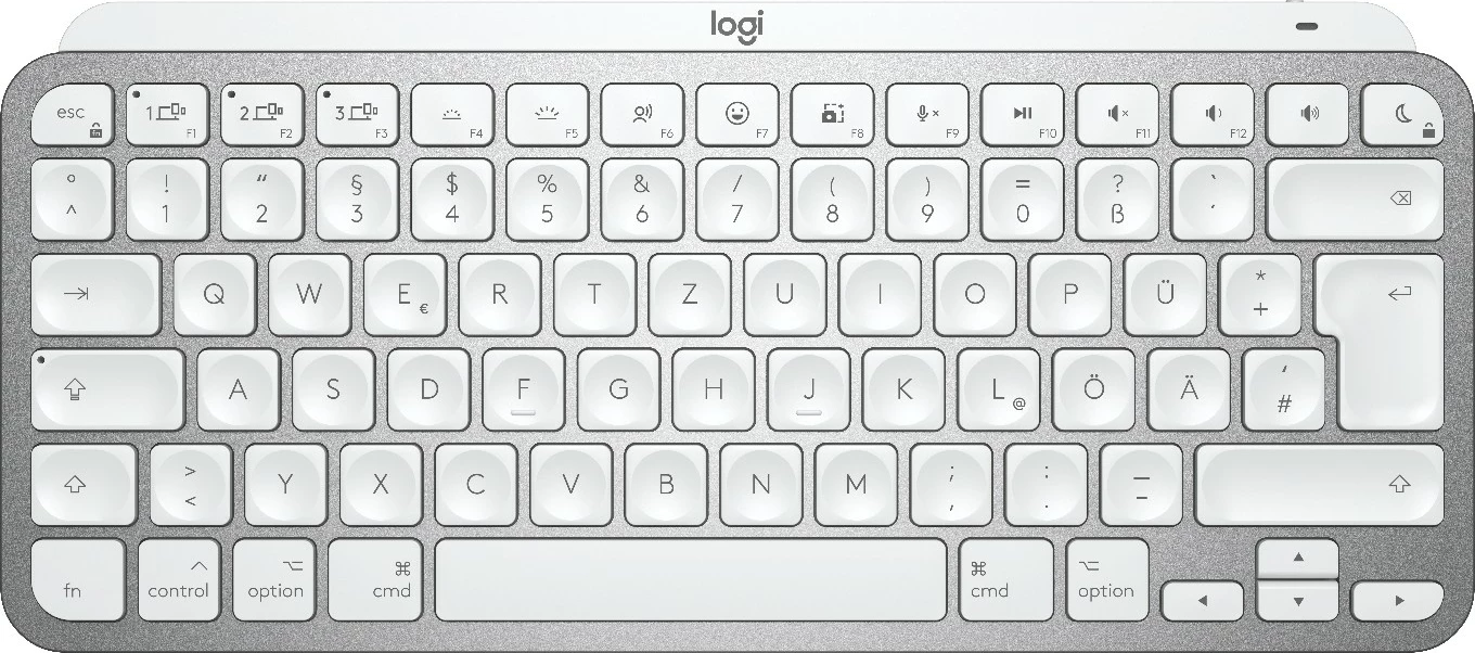 Kompaktna tipkovnica MX Keys Mini za Mac, Logitech, Mini, brezžična, Bluetooth, QWERTZ, LED, siva