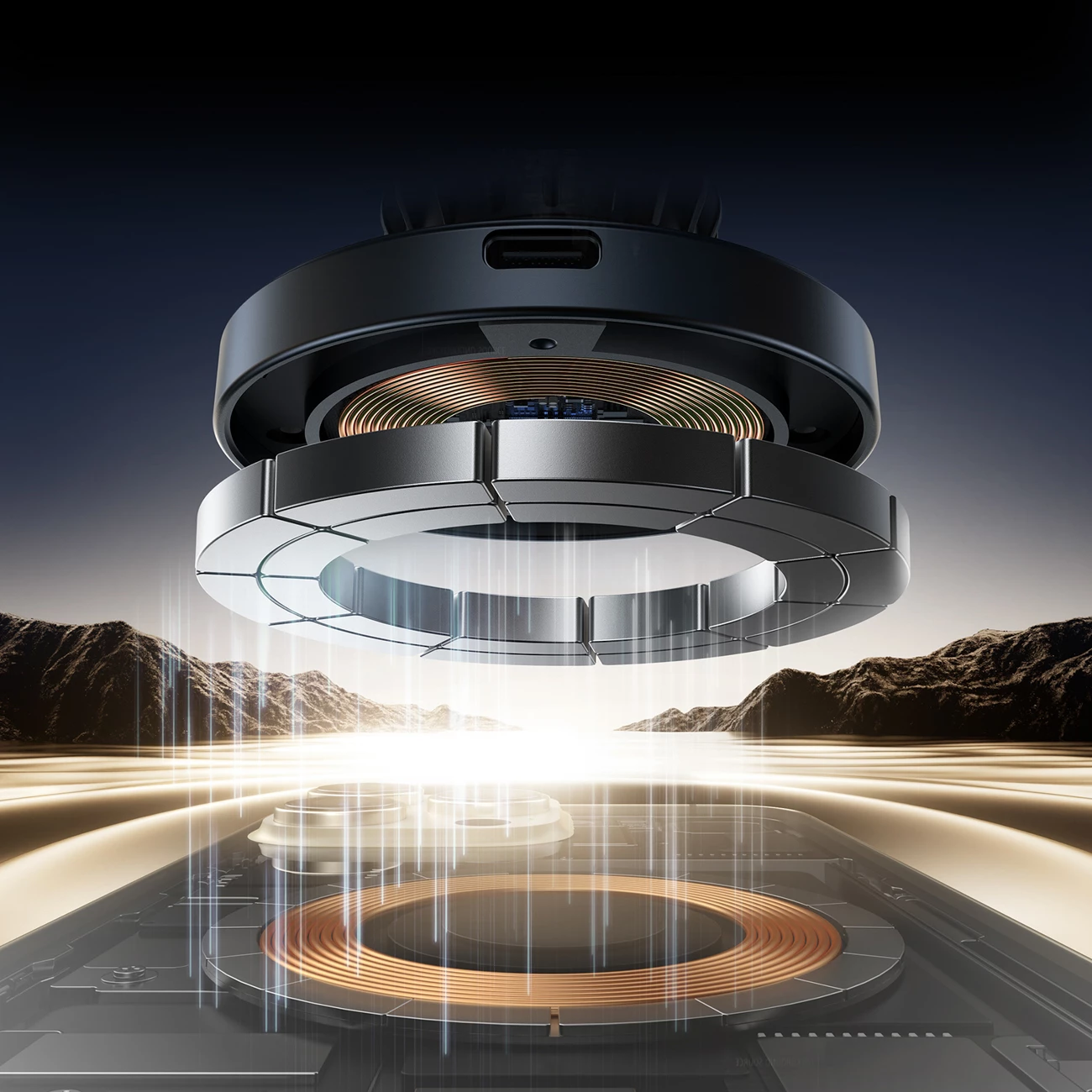 Magnetni nosilec z brezžičnim polnjenjem 15W Joyroom JR-ZS502, črn