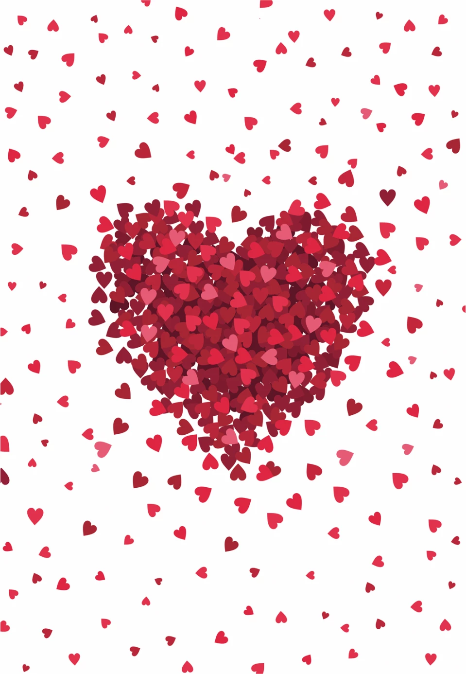 Preproga 80Χ150 cm, bela z rdečimi srčki, s cofki