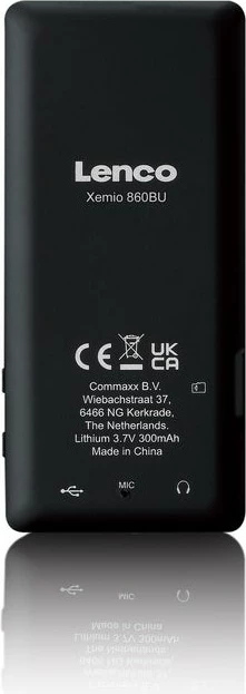 MP4 predvajalnik, 256 GB, Bluetooth, črn/moder — Lenco Xemio-860BU