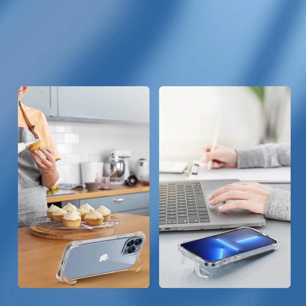 Prozoren ovitek za iPhone 14, Joyroom Defender Series JR-14H1, s držalom