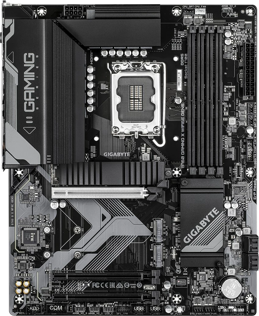 Matična plošča Gigabyte B760 GAMING X WIFI6E GEN5, Socket 1700, ATX, DDR5, Wi‑Fi 6E, črna