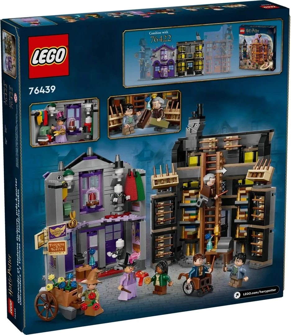 Igralni komplet LEGO Harry Potter 76439 Ollivanders in obleke Madam Malkin
