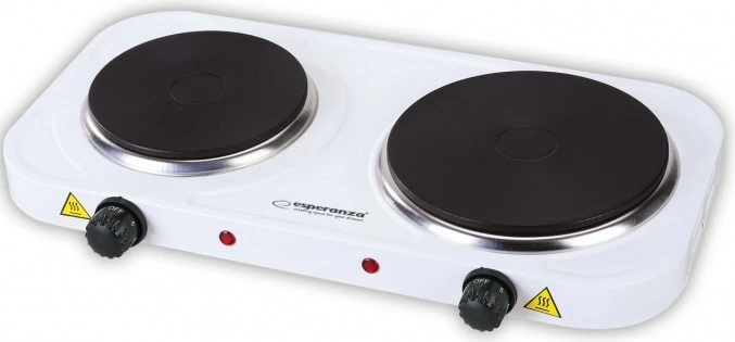Električni kuhališče z 2 ploščama, Esperanza EKH014W, 2500 W, belo