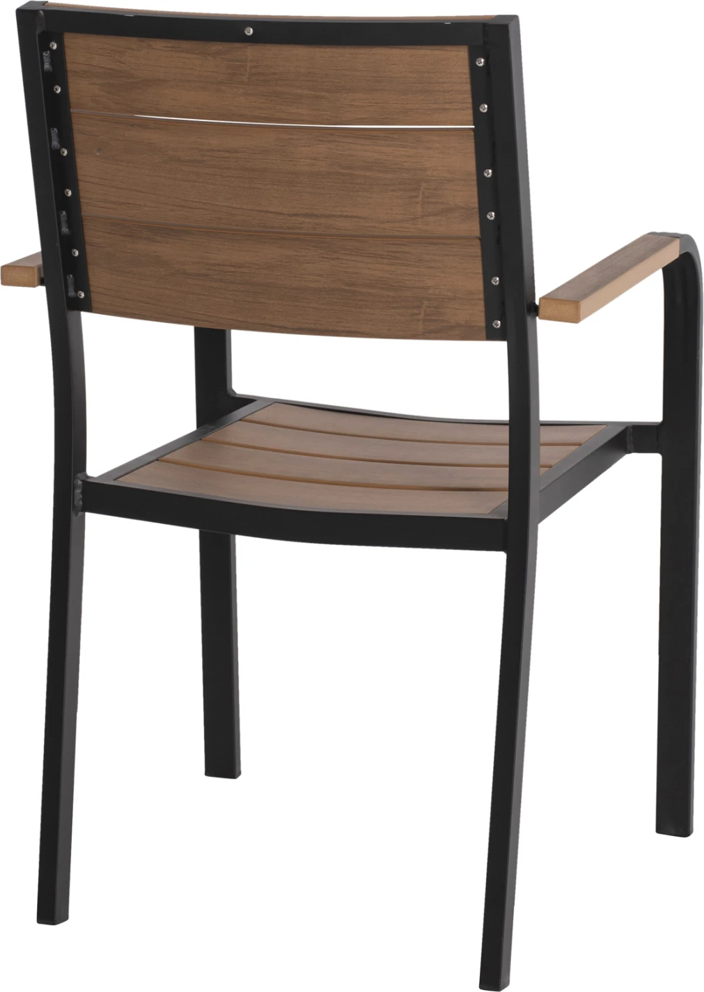 Aluminijasti naslanjač SAGA FH5127.03 črn s sedežem in naslonjalom iz polilesa 56x55x85,5Hcm