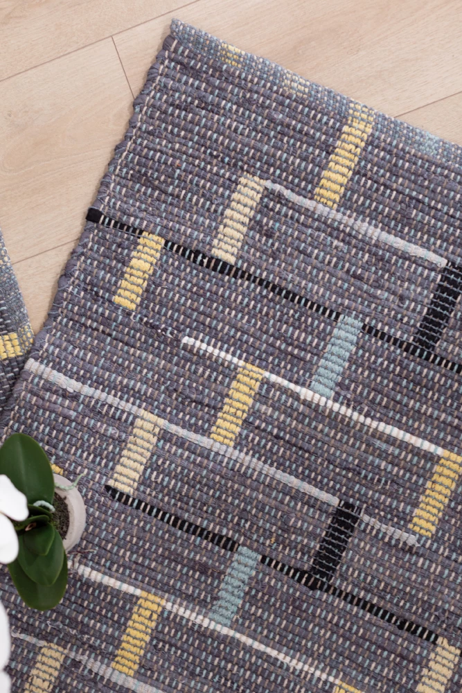 Preproga Box, 60x90 cm, bombaž, modro-bež