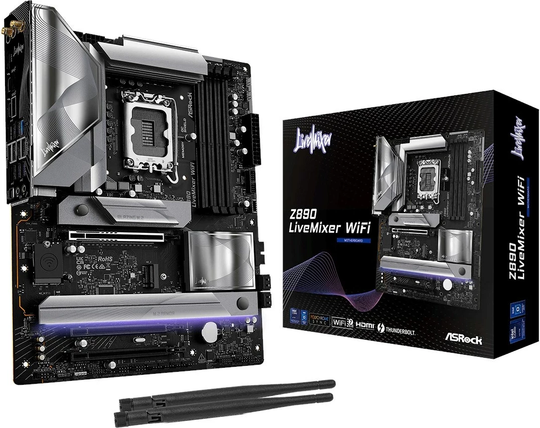 Plošča za matično ploščo ASRock Z890 LiveMixer WiFi, ATX, Sockel 1851