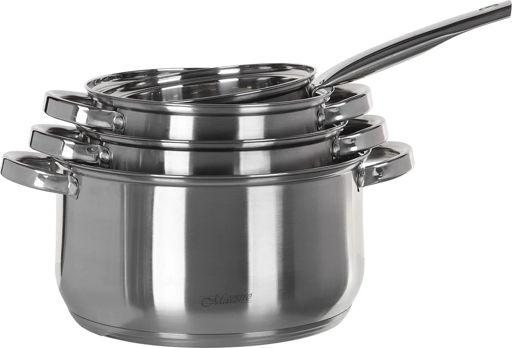 Komplet 4 ponev Maestro MR-2021, inox jeklo