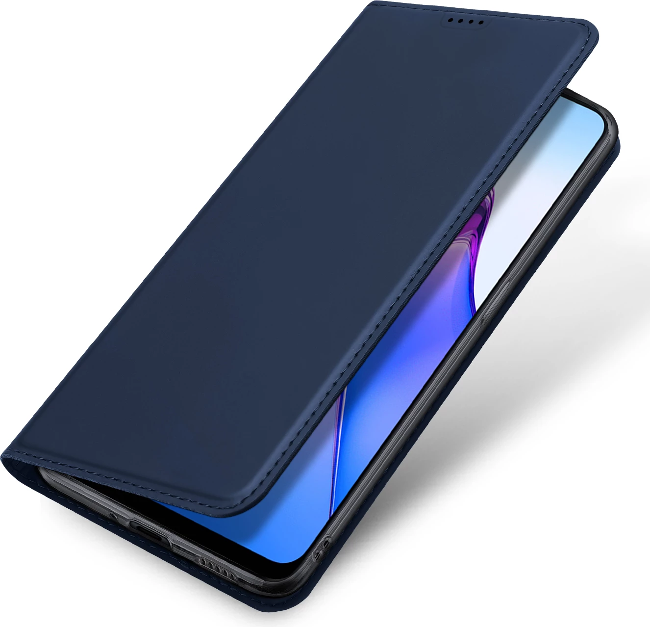 Ovitek za pametni telefon Dux Ducis Skin Pro za Oppo Reno 8, s preklopnim pokrovom, z žepom za kartico, s funkcijo stojala, moder