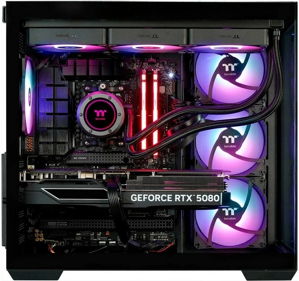 Namizni računalnik Thermaltake FTW RTX 5080, Windows 11 Home, 64-bit, črn/prosojen