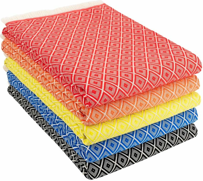Odeja Double Pique Diamonds, vermilion, 210 x 230 cm