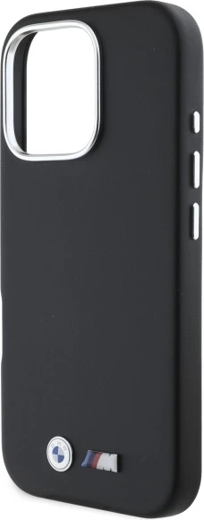 Ovitek za telefon BMW M Smooth Full Wrapped Metal MagSafe za iPhone 16 Pro, črn