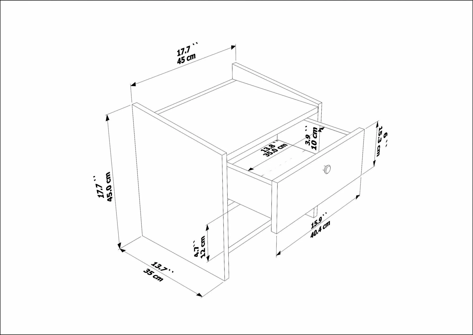 Nočna omarica Skye Decor, Berlin, oreh, bež