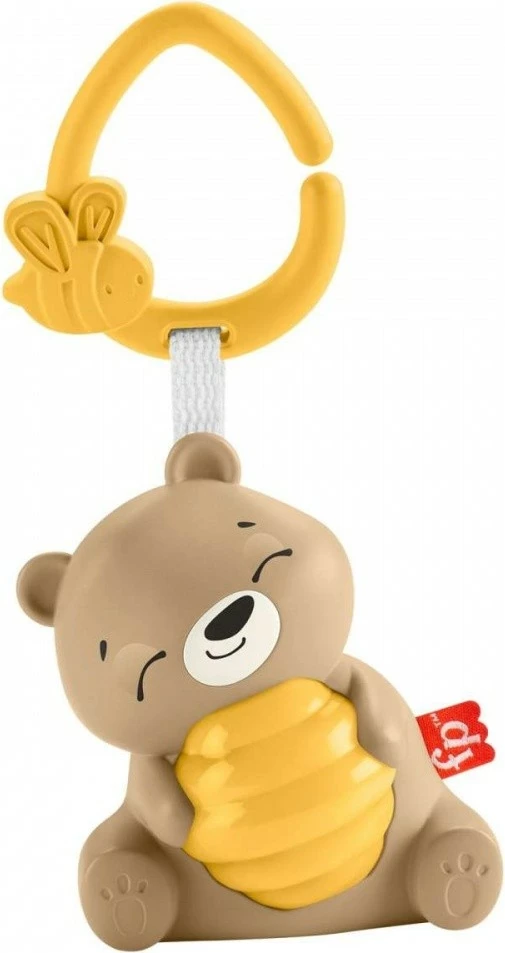 Igrača za pomirjanje z glasbo in svetlobo Fisher Price Teddy Bear Soother HRB18, rjava/rumena
