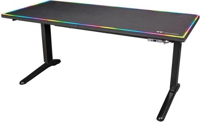 Gaming miza Thermaltake Level 20 Battle Station, LED RGB, črna