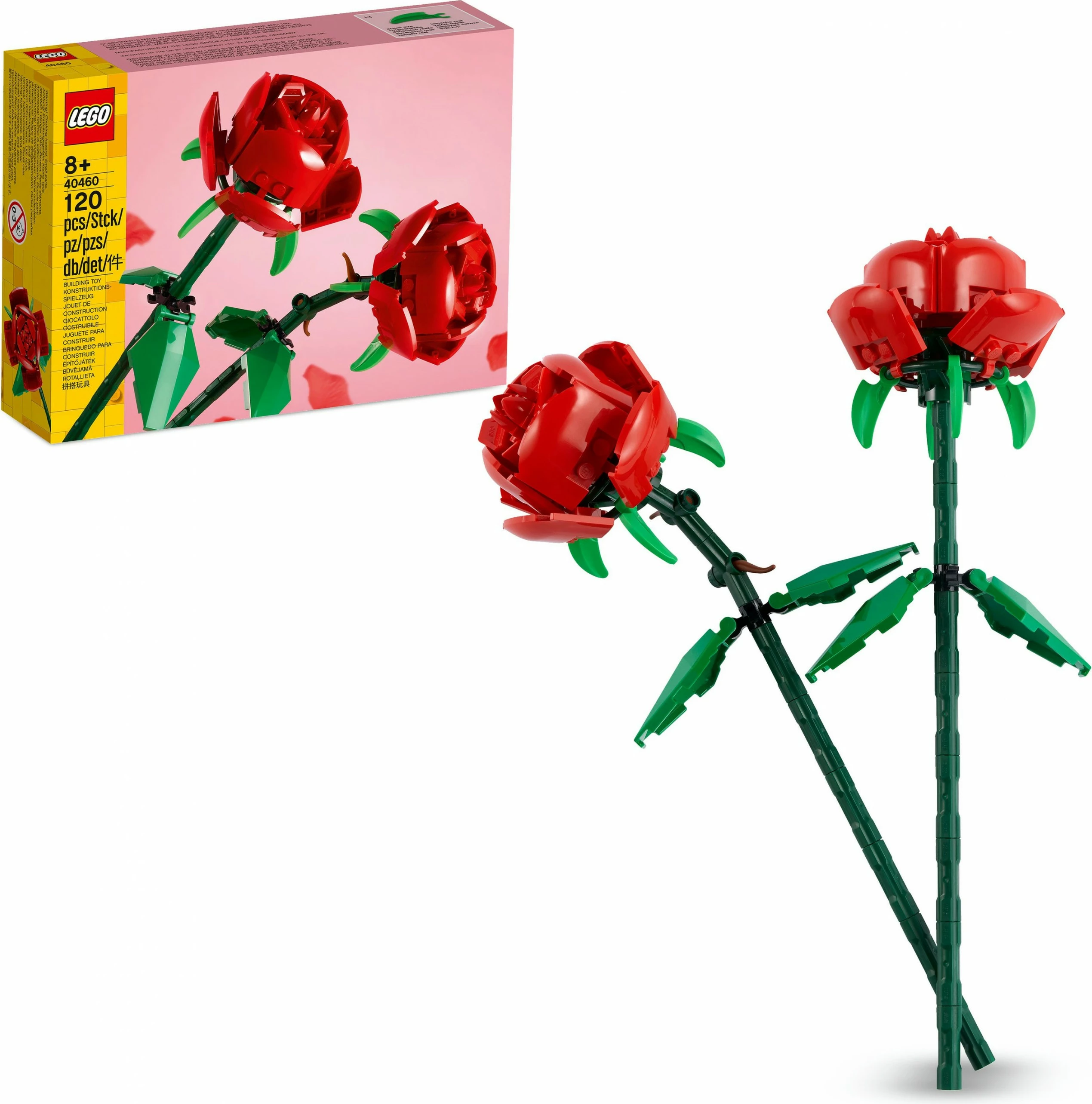 Kreativen in dekorativen komplet LEGO Iconic Roses, 120 delov, večbarven