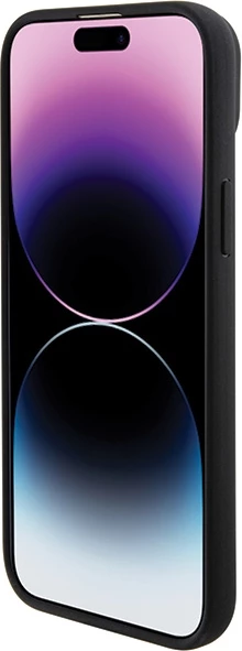 Ovitek za telefon iPhone 15 Plus 6,7", usnjen Leather Stamp Tricolor, BMW BMHCP15M22PTDK, črn