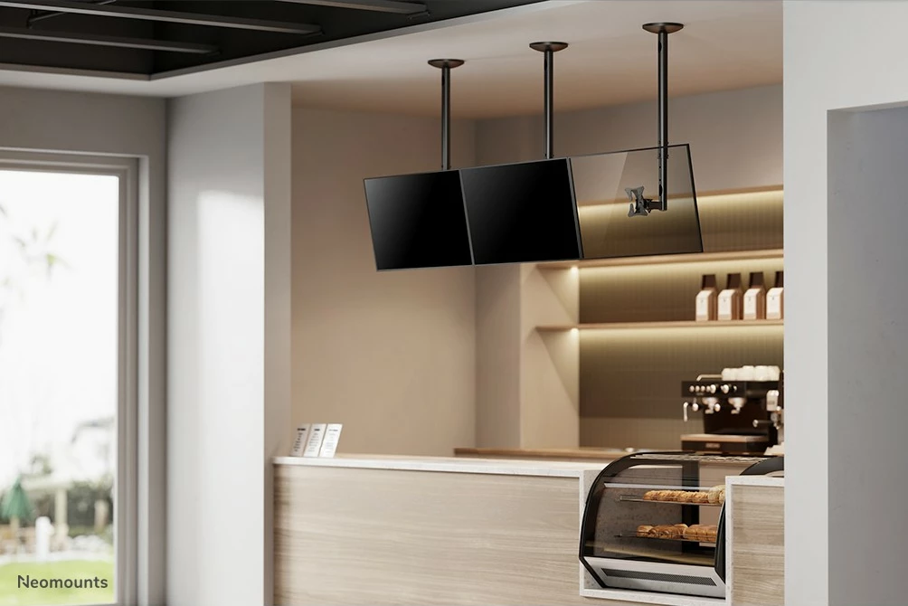 Stropni nosilec za zaslon 10–30", Neomounts Newstar FPMA-C050BLACK, črn