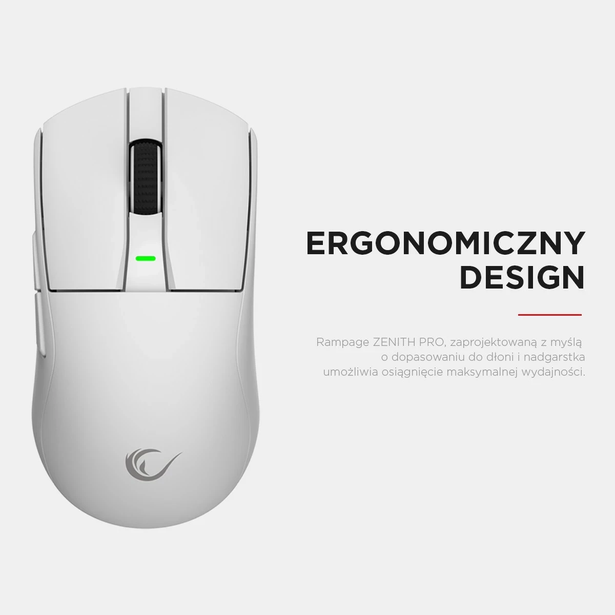 Gaming miš Zenith Pro, 26000 DPI, bela - Rampage