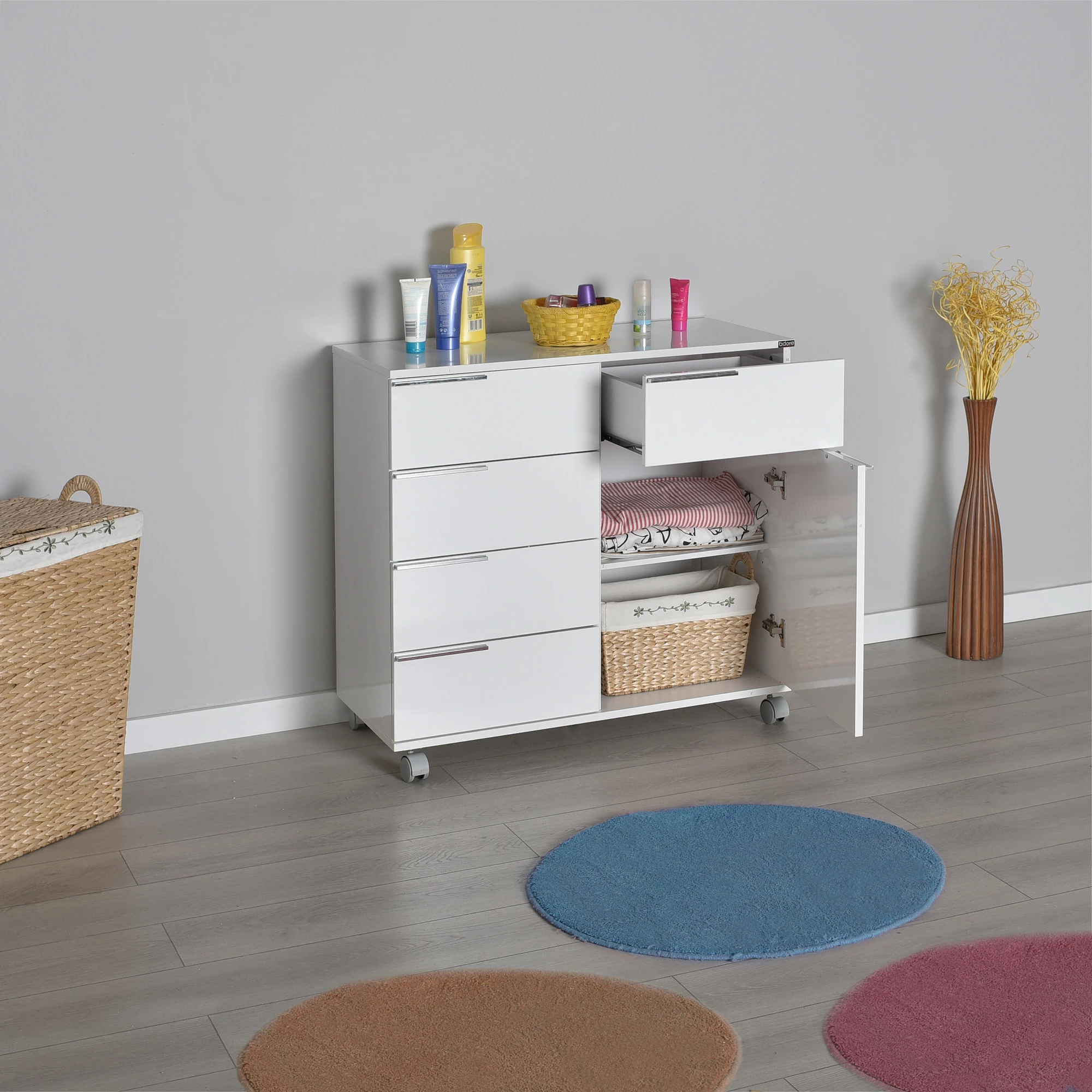 Komoda multifunkcijska, bela, Hanah Home, Adr-415-Pp-1