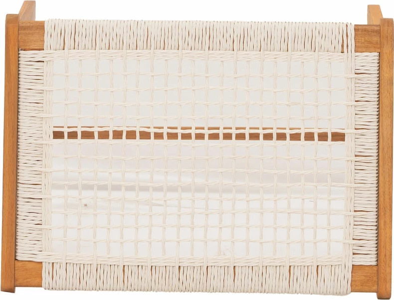 Stol Mesh, bel - naraven, 57x41x35,5