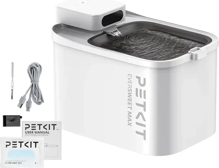 Pametna napajalna fontana za živali, Petkit Eversweet Max, 3 L, baterija 5000 mAh, filter z aktivnim ogljem, nadzor Bluetooth