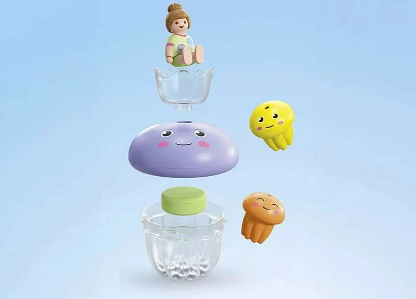 Komplet vodnih igrač, Playmobil Junior Aqua 71439, pisana družina meduz, 9 kosov