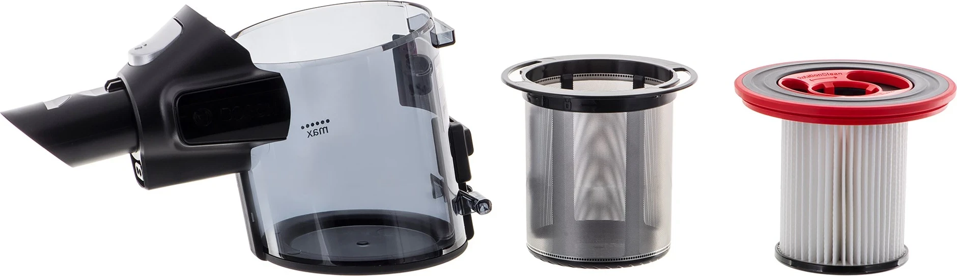 Brezžični sesalnik, 18 V, 0.3 L, črn in nerjaveče jeklo Bosch BBS711W