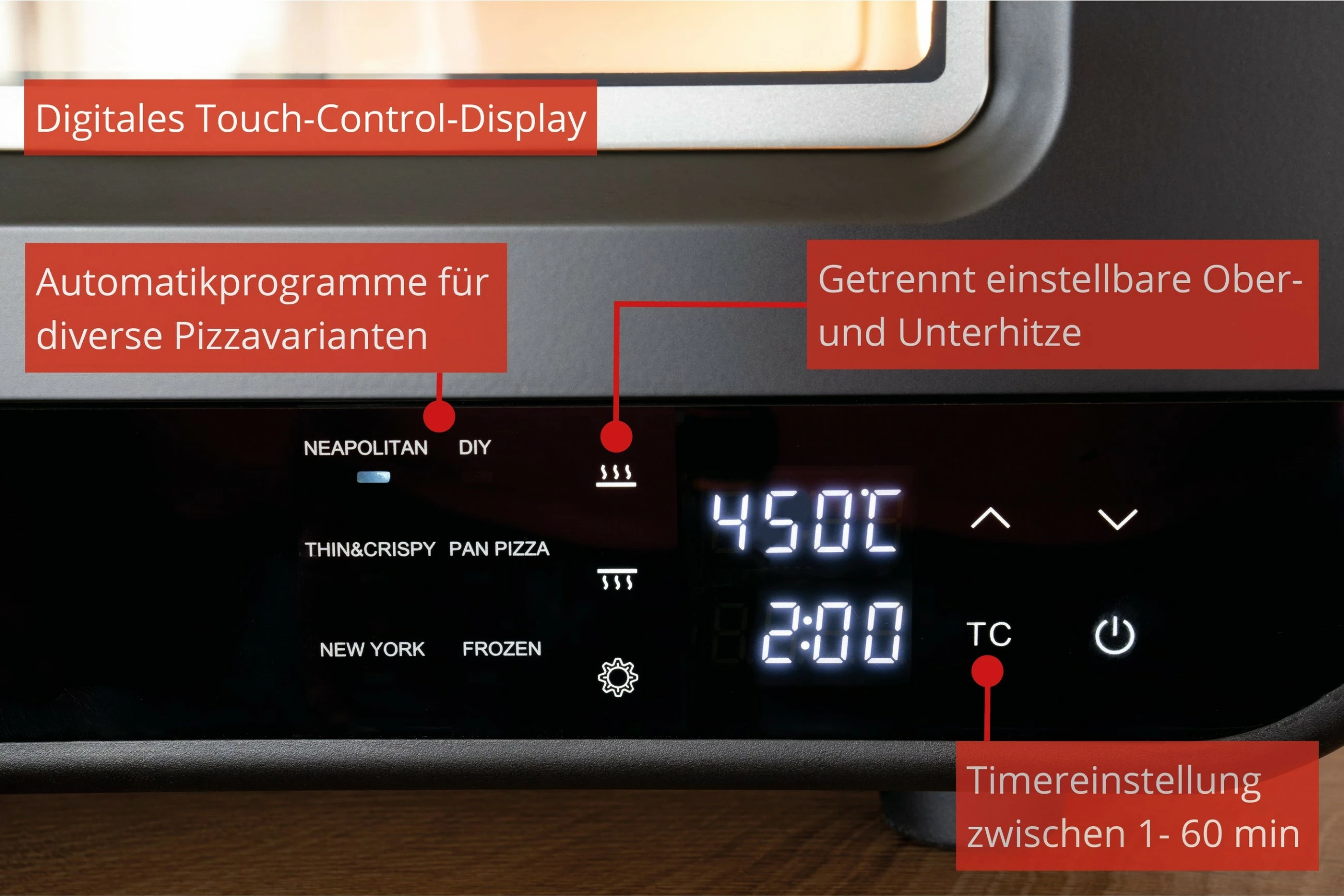Pjekalnik za pice Don Luigi Unold, 1 pica, 30 cm, 450 °C, črn
