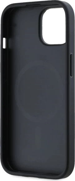 Ovitek za telefon z žimanim kovinskim logotipom MagSafe, DKNY, za iPhone 15, bež