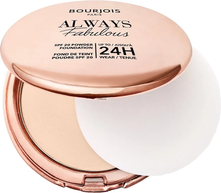 Kompakten mat puder za ženske Always Fabulous Bourjois 100 Rose Ivory SPF20, 7 g