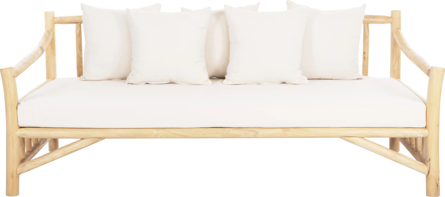 Sedežna garnitura TORC FH9339 iz masivnega tika naravno-bela 210x100x80H