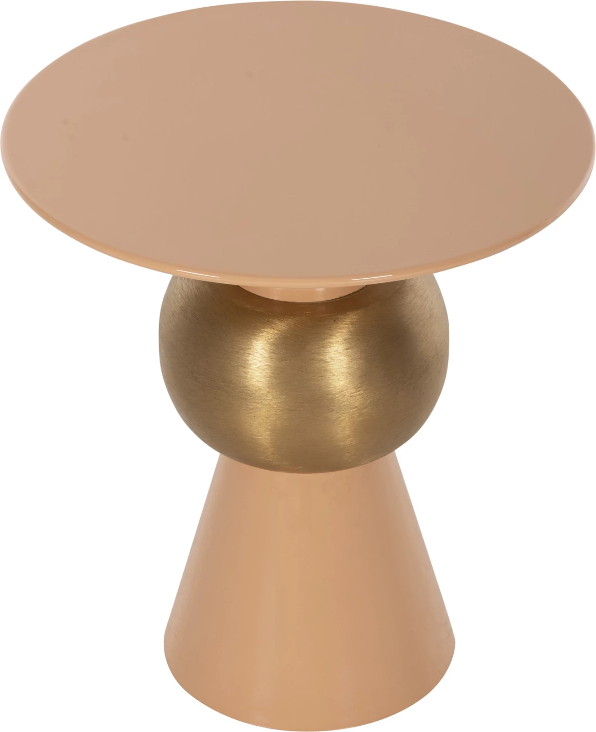 Pomožna miza PATNA FH4235.08 kovinska v topli roza (losos)-zlati barvi Φ40,5x43Hcm