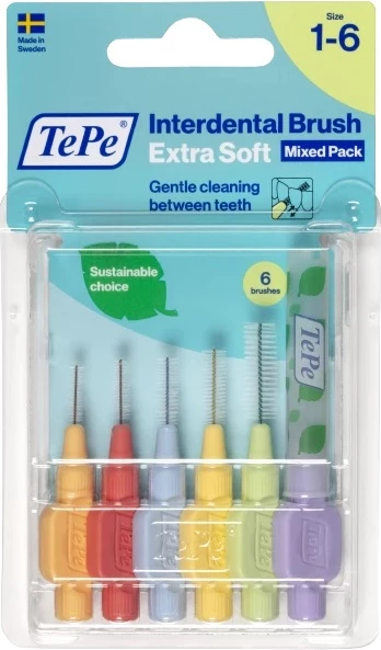 Medzobne ščetke Extra Soft, TePe, začetni komplet, 6 kos