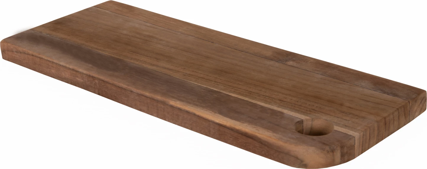 Deska za rezanje za kuhinjo FH4291 iz tikovine v naravni barvi z luknjo za obešanje 15x38,5x2H cm
