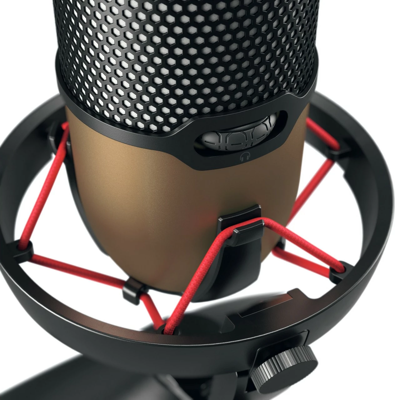 Mikrofon za mizo 24 bit, 192 kHz, USB, črn/medenina CHERRY UM 9.0 PRO RGB
