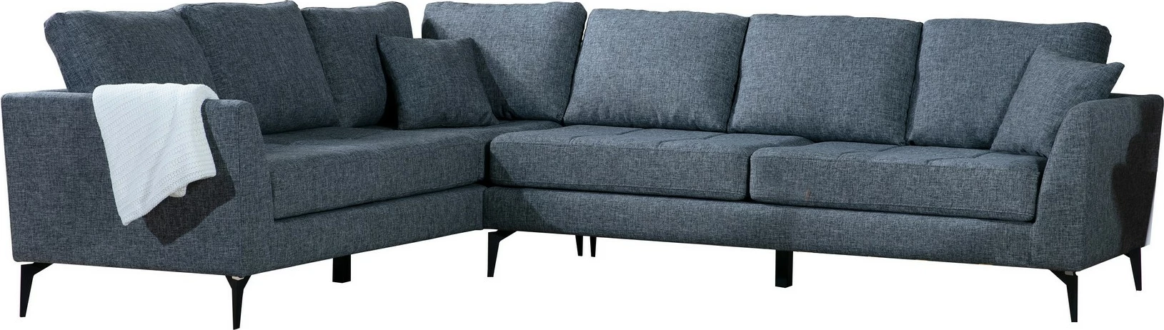 Kotni kavč, Atelier del Sofa Tempo levo (3+3R), temno siva