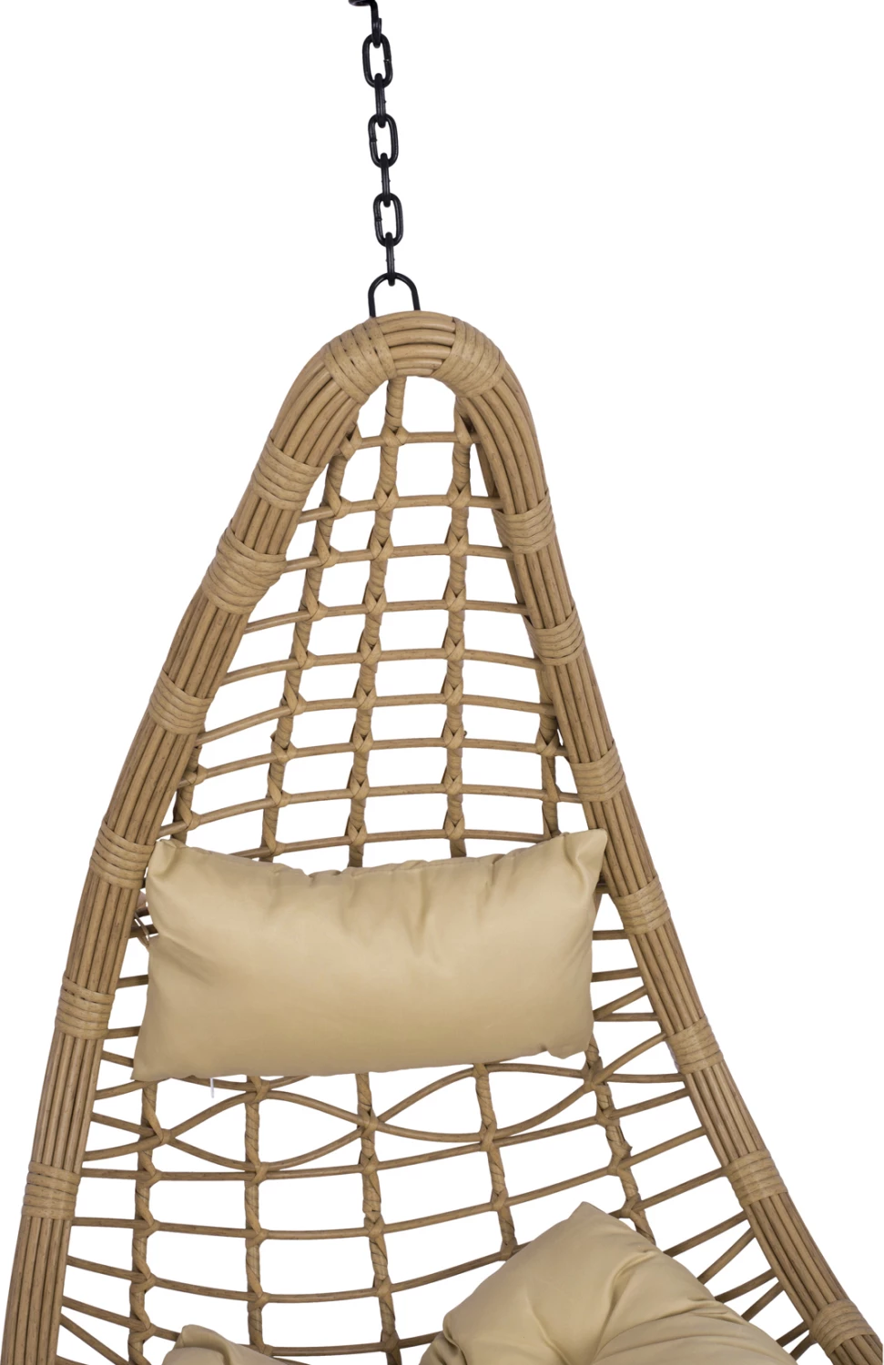 Viseče gnezdo LUCIA FH5676.01 iz bež ratana in blazin - črna kovina Φ95Χ195Hcm