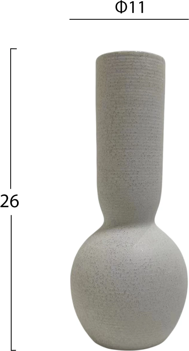 Keramična namizna dekoracija Galad FH4616.01 v beli barvi s kristalizacijo Φ11x26Hcm