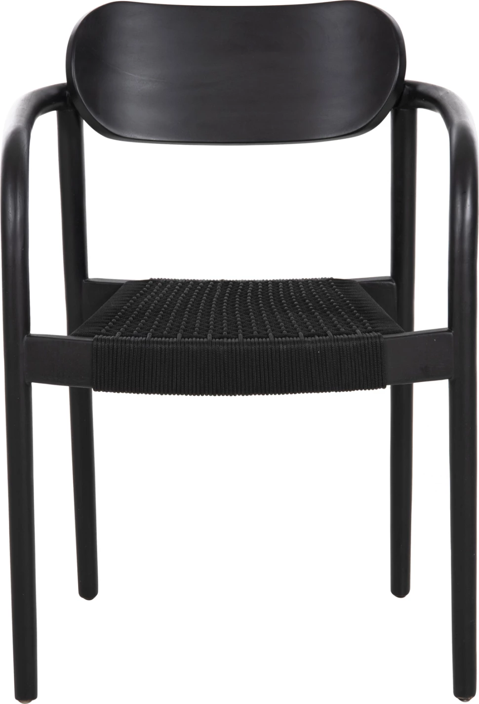 Fotelj OSLO FH9636.12 iz tikovine in vrvi v črni barvi 55x54x80Hcm