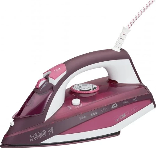 Parna likalnik Clatronic DB 3705, keramična plošča, 2600 W, rožnat