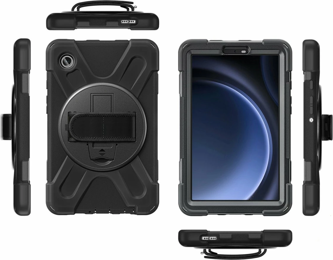 Zaščitni ovoj s držalom in stojalom za Samsung Galaxy Tab A9, 8.7 in, črn, 4smarts