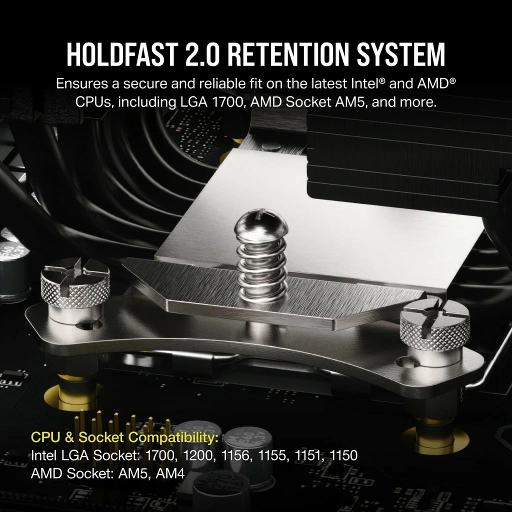 Zračno hlajenje Corsair AF ELITE A115, 2x140mm, za CPU, črno