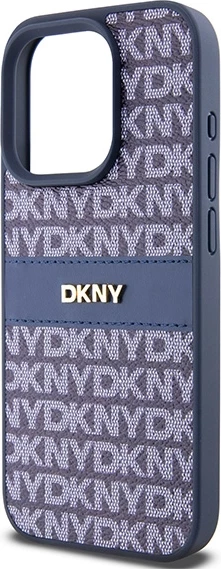 Ovitek DKNY Mono Stripe & Metal Logo za iPhone 15 Pro, modra
