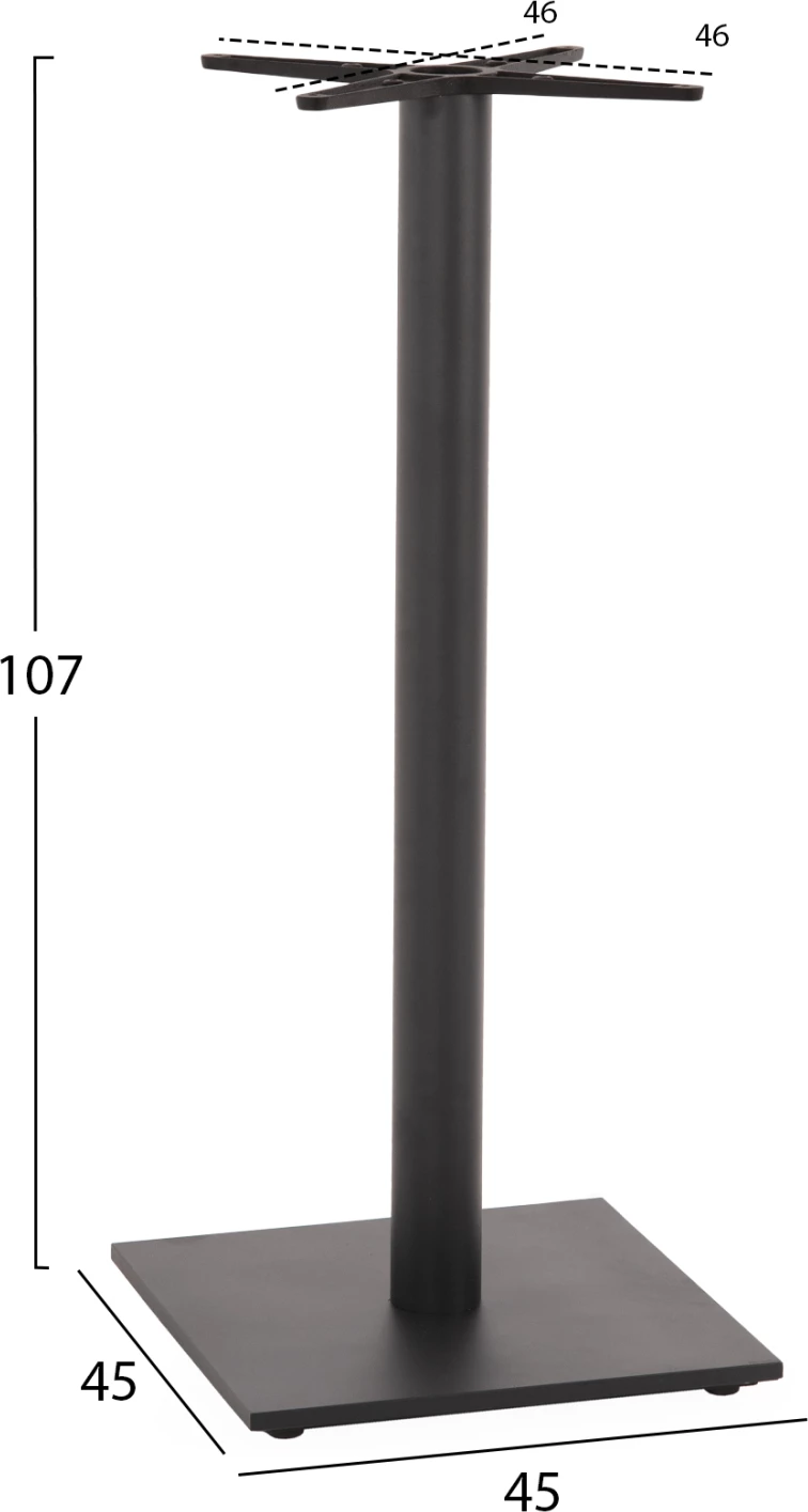 Osnova za barsko mizo FH439.20 iz mat sive kovine z nastavljivimi višinami 45Χ45Χ107Hcm
