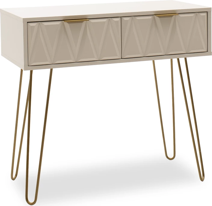 Konzolna mizica Isla, bela in zlata, 80x39x74 cm