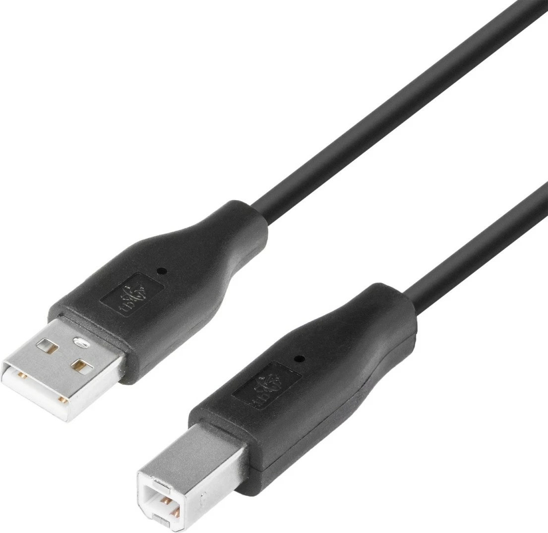 USB kabel Type A (moški) - Type B (moški), 1,8 m, črn