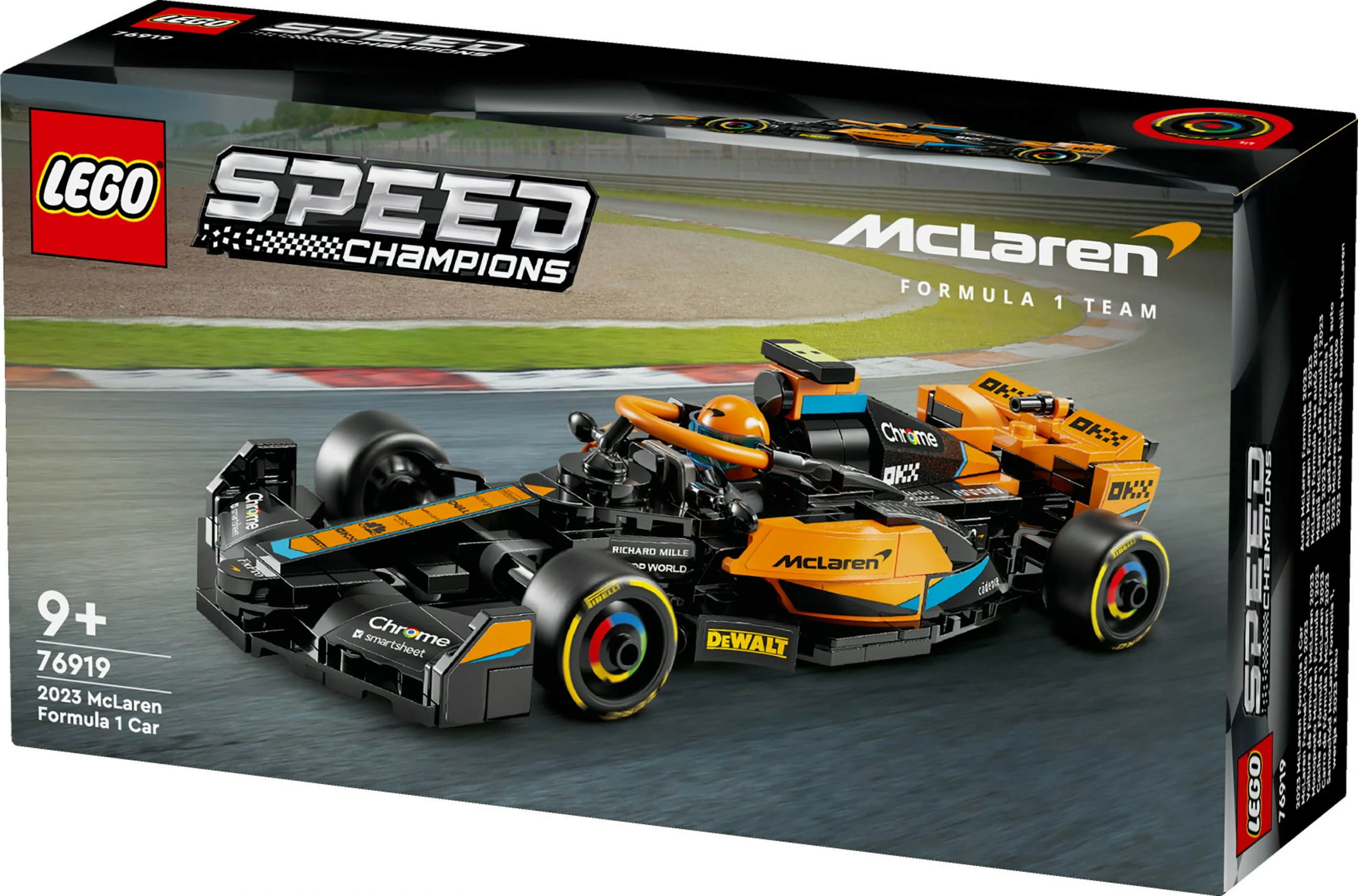 Model dirkalnega avtomobila McLaren Formula 1 2023, 245 kosov, večbarven